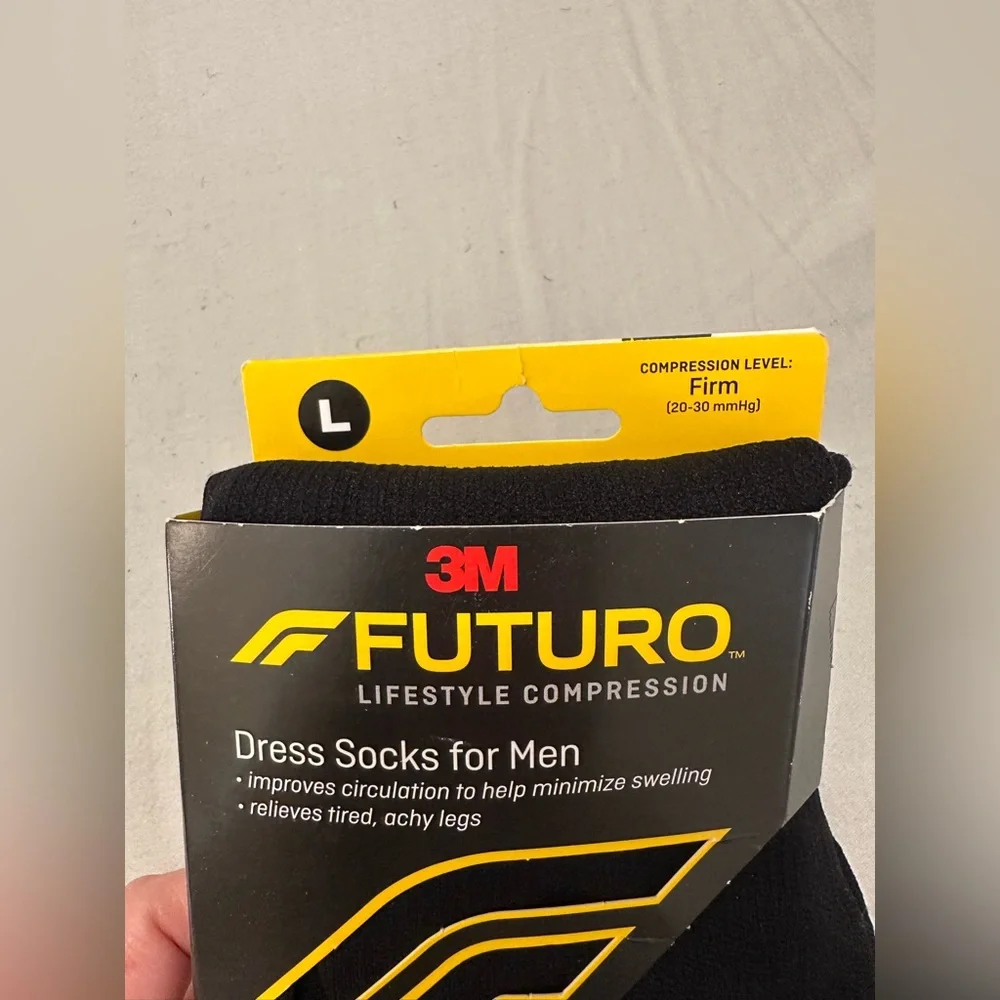 Futuro Men's Black Compression Dress Socks